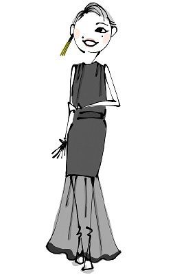 Cartoon, Black-and-white, Standing, Illustration, Dress, Line art, Drawing, Sketch, Style, Animation, 