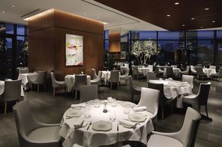 Restaurant, Function hall, Building, Room, Interior design, Dining room, Table, Business, Cafeteria, Banquet, 