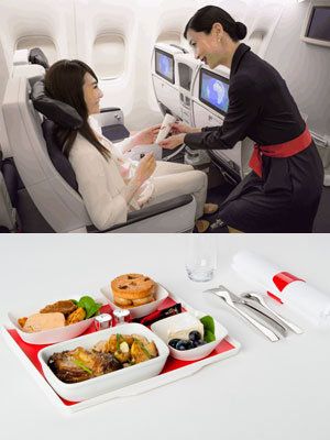Aircraft cabin, Cuisine, Food, Finger food, Comfort, Airline, Dish, Air travel, Dishware, Meal, 