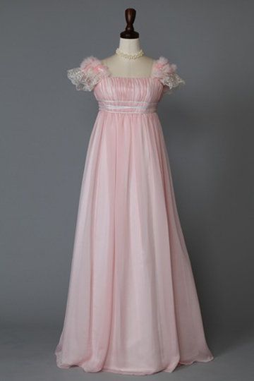 Dress, Textile, Pink, Gown, One-piece garment, Peach, Formal wear, Fashion, Lavender, Day dress, 