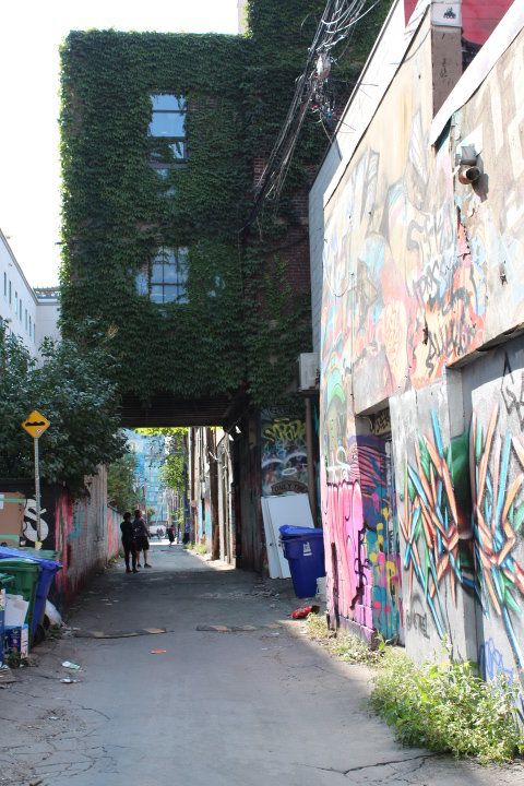 Neighbourhood, Alley, Street, Town, Wall, Lane, Urban area, Street art, Road, Art, 