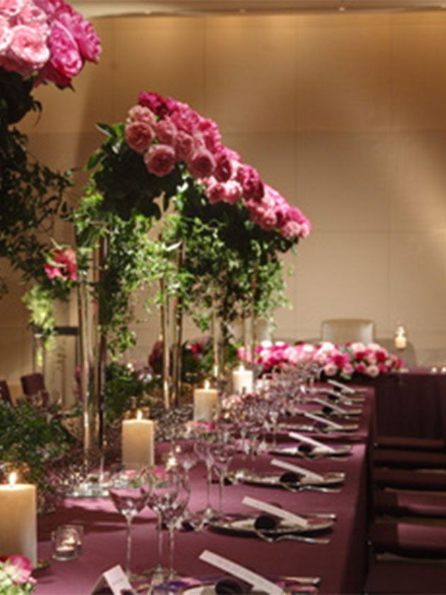 Centrepiece, Decoration, Pink, Flower, Flower Arranging, Function hall, Floristry, Floral design, Plant, Tableware, 