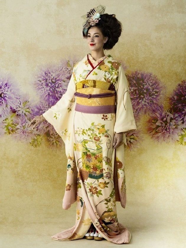 Hairstyle, Sakko, Shimada, Style, Kimono, Art, Costume design, Fashion, Lavender, Tradition, 