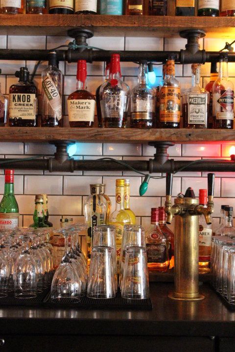 Bar, Glass bottle, Shelf, Alcohol, Barware, Drink, Distilled beverage, Bottle, Pub, Mason jar, 