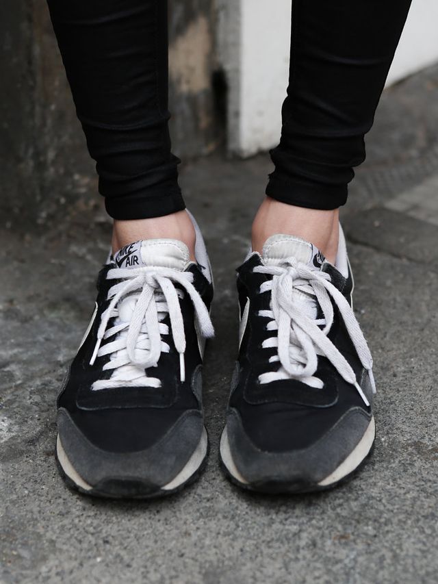 Footwear, Shoe, Human leg, Joint, White, Style, Carmine, Fashion, Black, Athletic shoe, 