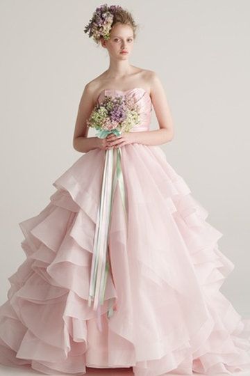 Clothing, Dress, Shoulder, Textile, Gown, White, Petal, Pink, Formal wear, Style, 