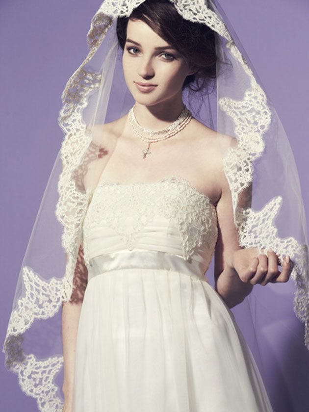 Veil, Bridal veil, Bridal accessory, Clothing, Headpiece, Bride, Dress, Wedding dress, Fashion accessory, Hair accessory, 