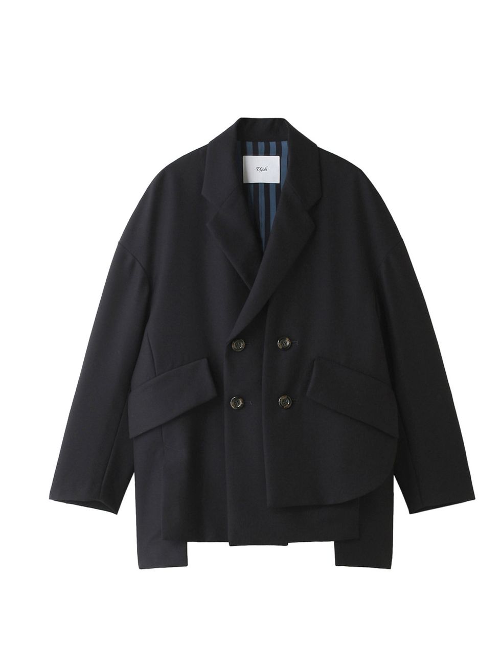 Collar, Sleeve, Coat, Textile, Outerwear, Uniform, Blazer, Fashion, Black, Electric blue, 