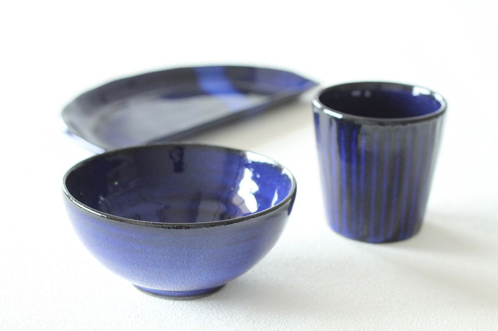 Cobalt blue, Blue, Purple, Violet, Bowl, earthenware, Cup, Tableware, Porcelain, Sake set, 