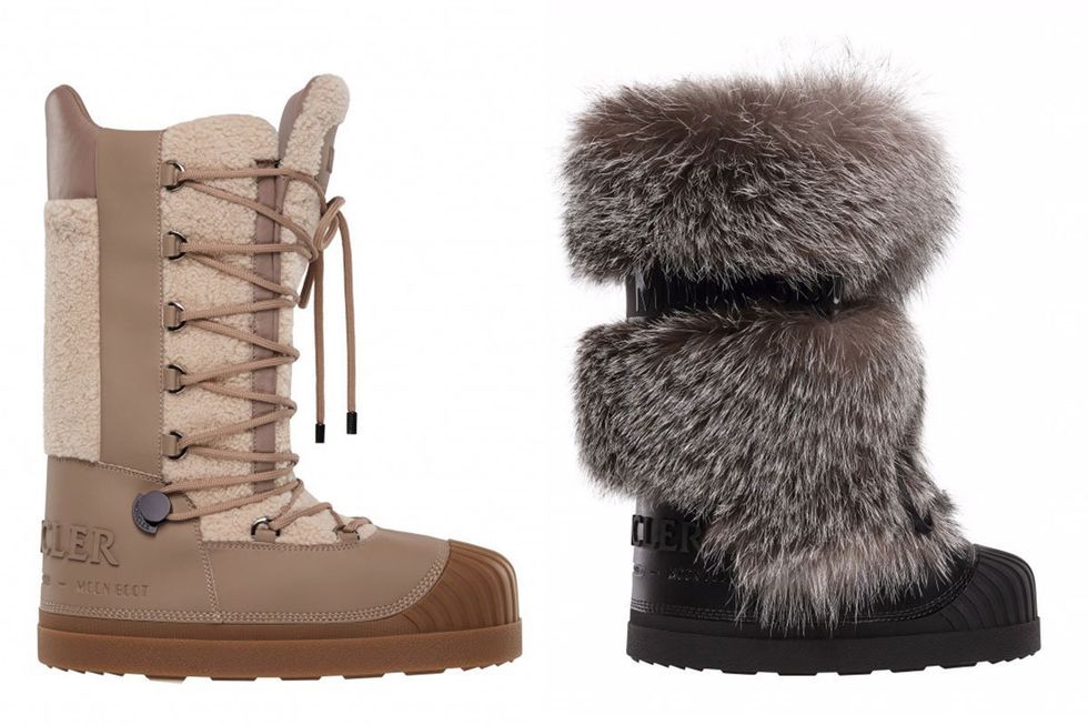 Footwear, Snow boot, Boot, Fur, Fur clothing, Shoe, Beige, 