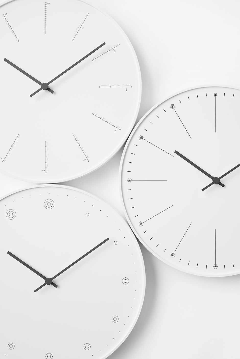 White, Line, Colorfulness, Circle, Home accessories, Parallel, Wall clock, Material property, Clock, Number, 