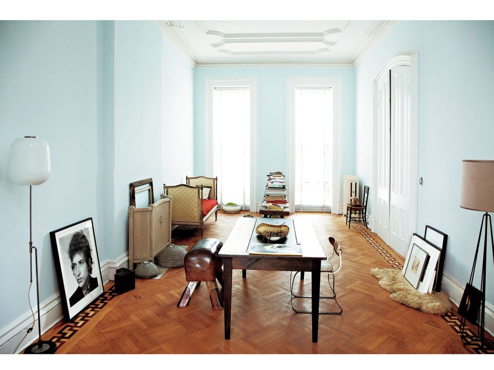 Room, Interior design, Floor, Table, Ceiling, Interior design, Home appliance, Lamp, Major appliance, Wood flooring, 