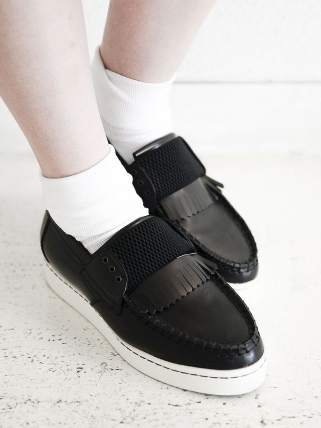 Footwear, Human leg, White, Style, Fashion, Black, Grey, Sock, Monochrome, Strap, 