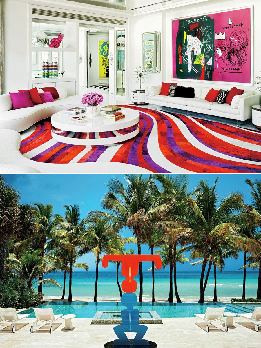 Room, Interior design, Textile, Decoration, Resort, Interior design, Tropics, Magenta, Outdoor furniture, Caribbean, 