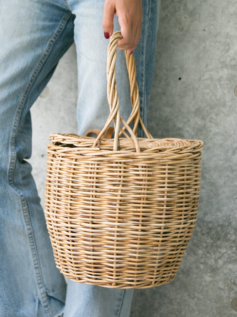 Textile, Denim, Basket, Storage basket, Wicker, Jacket, Home accessories, Rope, Building material, Picnic basket, 