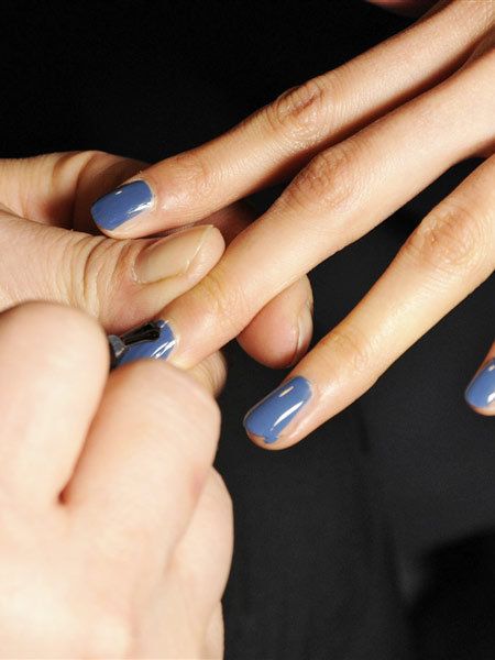 Blue, Finger, Skin, Nail, Manicure, Nail polish, Nail care, Thumb, Majorelle blue, Electric blue, 