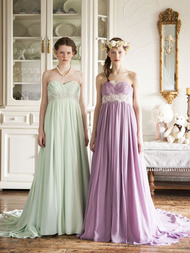 Dress, Gown, Clothing, Bridal party dress, Shoulder, Photograph, Formal wear, Wedding dress, Bridal clothing, Purple, 