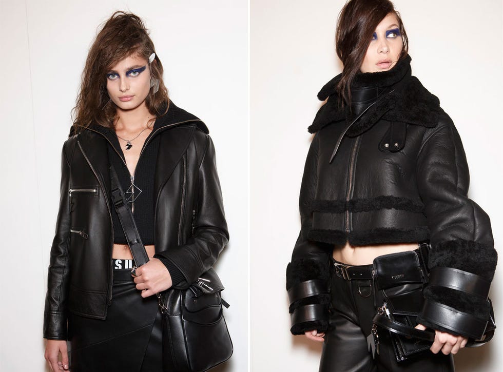 Clothing, Jacket, Leather, Leather jacket, Outerwear, Black, Sleeve, Fashion, Collar, Shoulder, 