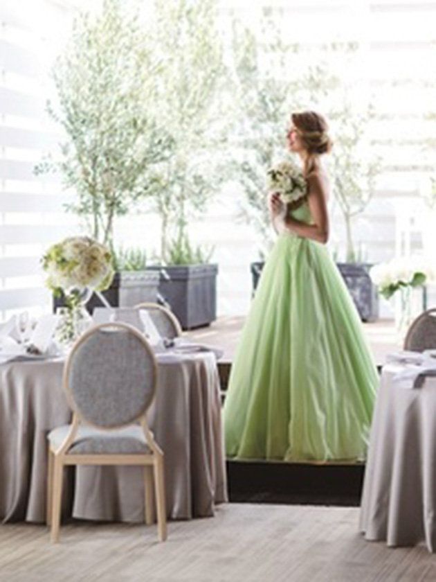 Dress, White, Clothing, Green, Gown, Shoulder, Bridal party dress, Yellow, Wedding dress, Bride, 