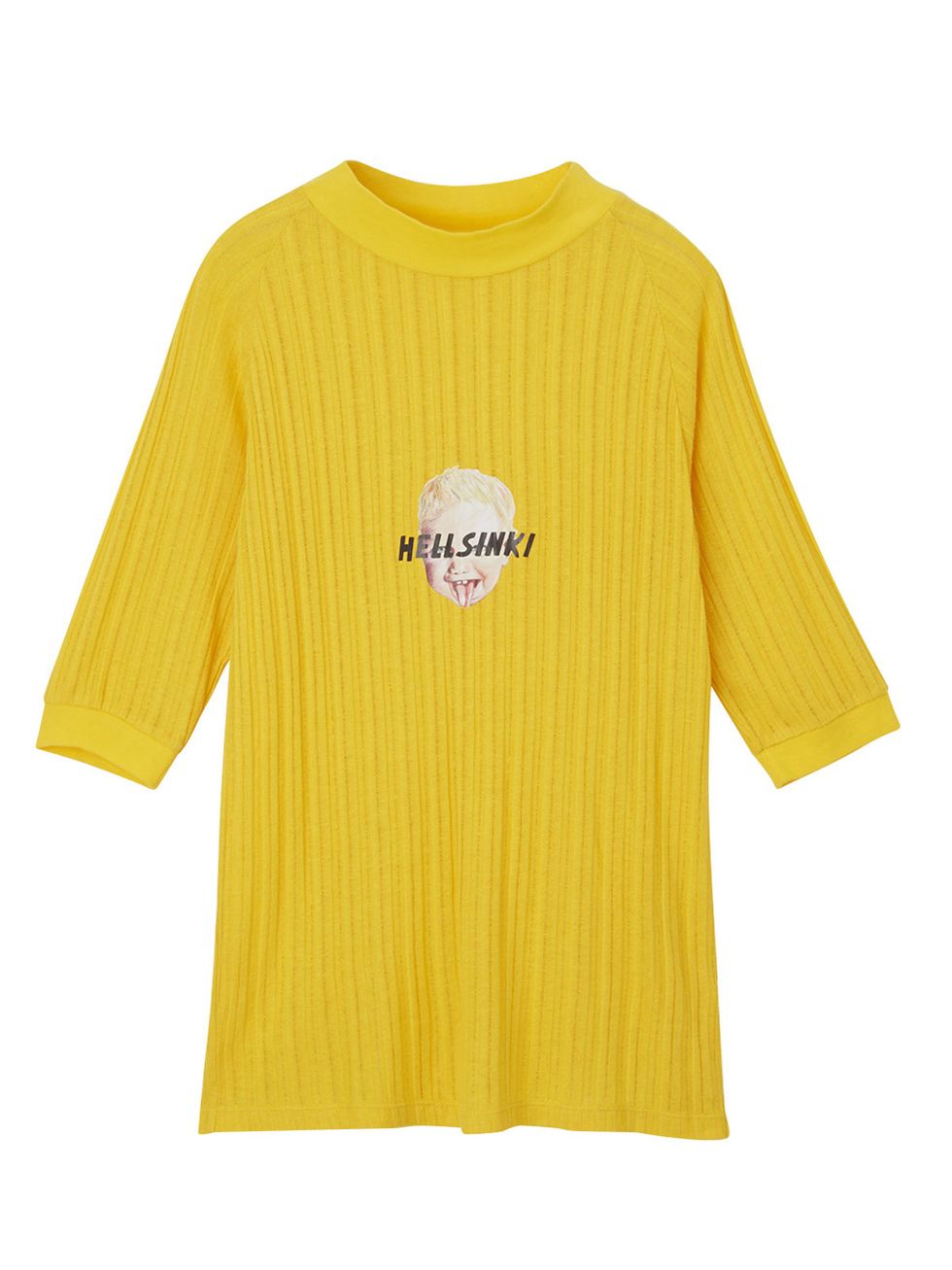 Clothing, Product, Yellow, Sleeve, Sportswear, Text, White, T-shirt, Font, Logo, 