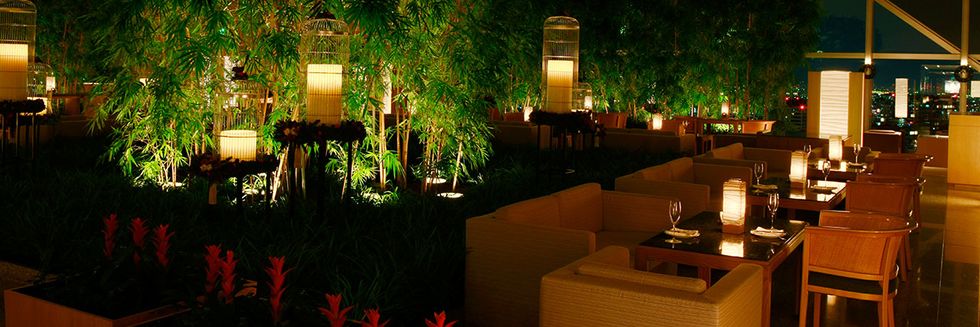 Lighting, Landscape lighting, Coffee table, Hotel, Outdoor structure, Couch, Outdoor furniture, Inn, Eco hotel, Boutique hotel, 