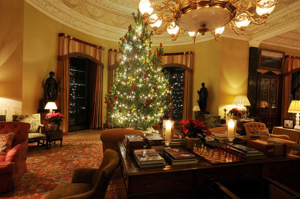 Living room, Room, Interior design, Property, Home, Christmas, Tree, Christmas tree, Christmas decoration, Lighting, 