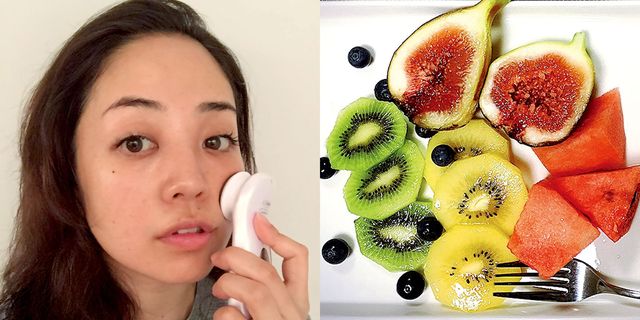 Kiwifruit, Face, Skin, Head, Fruit, Nose, Superfood, Food, Cheek, Natural foods, 