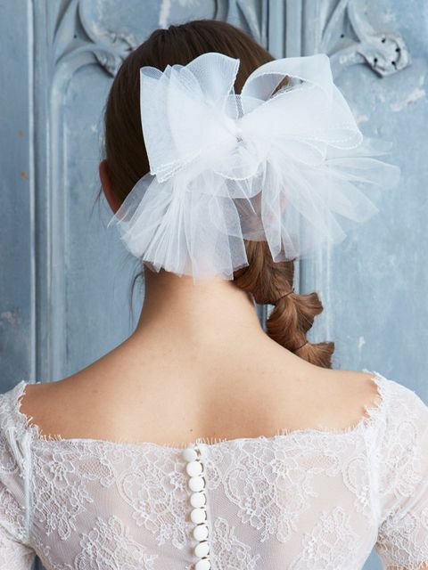 Clothing, Shoulder, Bridal accessory, Textile, Wedding dress, Bridal clothing, Dress, Headgear, Embellishment, Fashion, 
