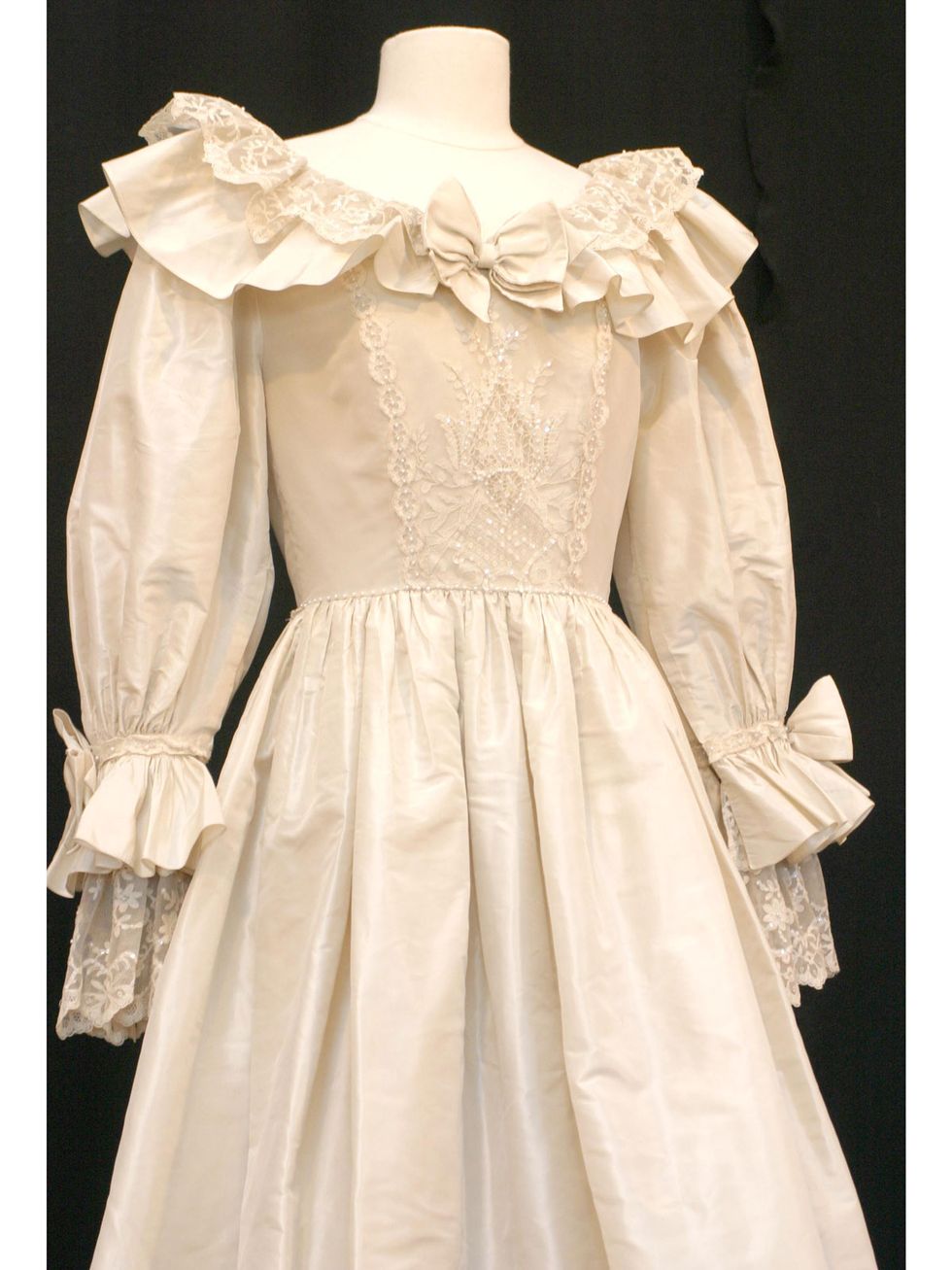 Clothing, Dress, White, Victorian fashion, Ruffle, Gown, Day dress, Sleeve, Outerwear, Shoulder, 