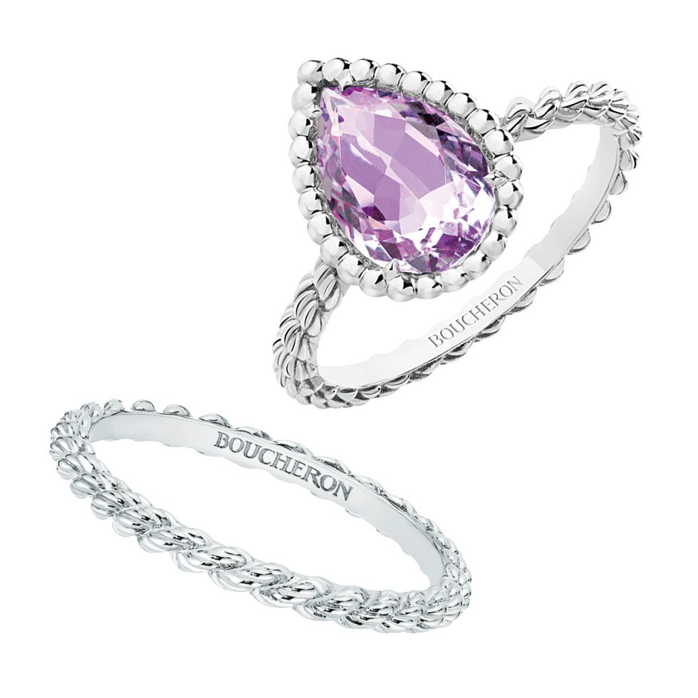 Jewellery, Body jewelry, Fashion accessory, Amethyst, Gemstone, Pre-engagement ring, Engagement ring, Platinum, Ring, Diamond, 