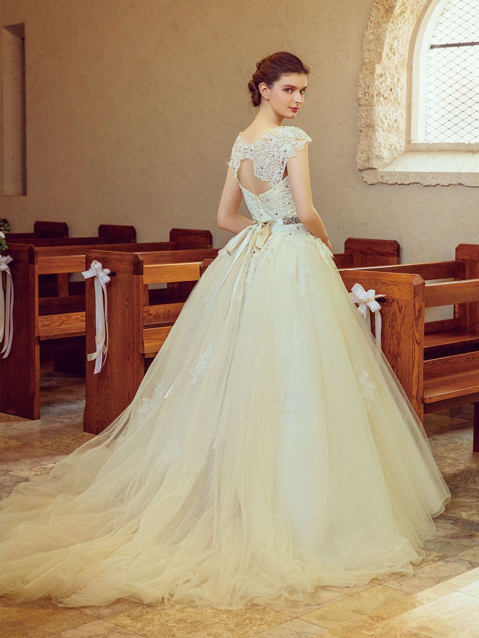 Gown, Wedding dress, Clothing, Dress, Bride, Bridal party dress, Shoulder, Bridal clothing, Photograph, Bridal accessory, 