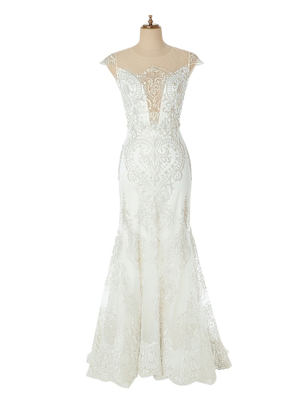 Clothing, Dress, Gown, Shoulder, Wedding dress, Bridal party dress, A-line, Strapless dress, Cocktail dress, Bridal clothing, 