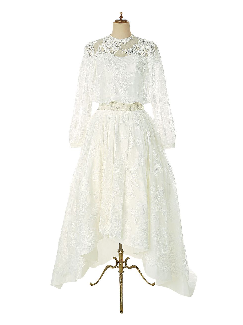 Clothing, White, Dress, Day dress, Gown, Cocktail dress, Sleeve, Lace, Bridal party dress, Shoulder, 