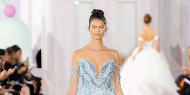 Clothing, Blue, Dress, Shoulder, Bridal clothing, Textile, Photograph, Gown, Joint, Formal wear, 