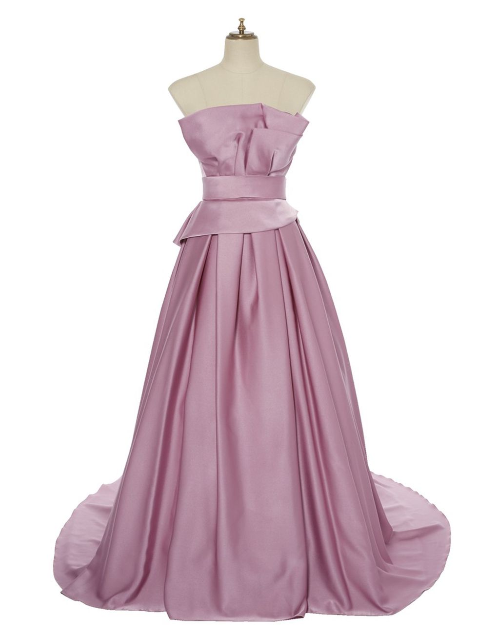 Dress, Clothing, Gown, Bridal party dress, Shoulder, Purple, A-line, Pink, Strapless dress, Lilac, 