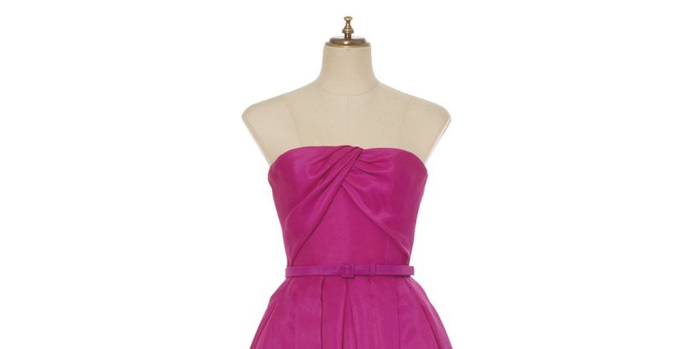 Clothing, Dress, Day dress, Purple, Bridal party dress, Strapless dress, Cocktail dress, A-line, Magenta, Gown, 