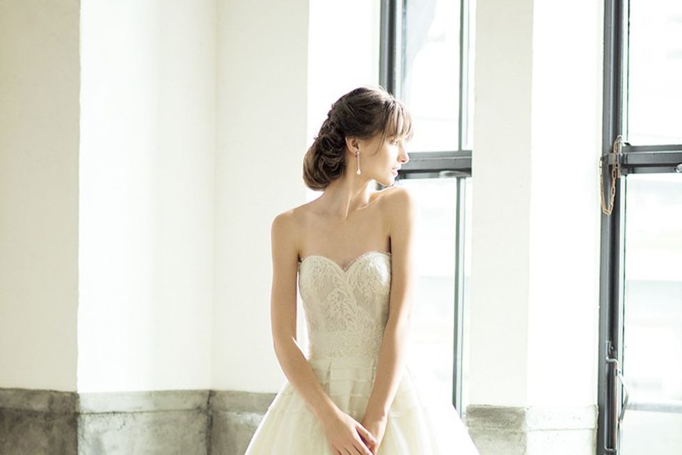 Clothing, Dress, Shoulder, Textile, Bridal clothing, Photograph, Joint, White, Wedding dress, Gown, 