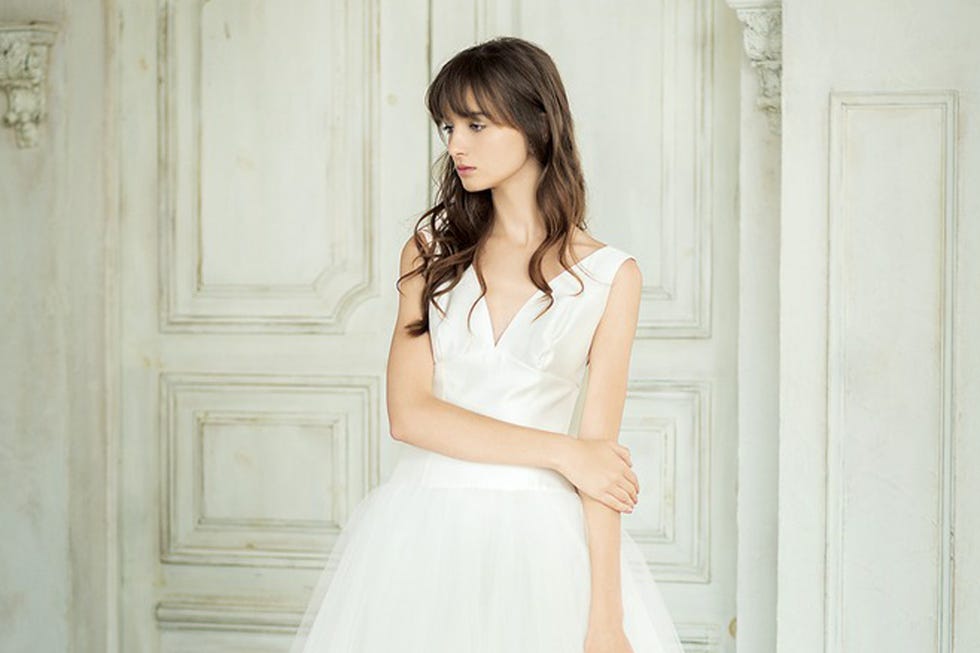 Gown, Wedding dress, Clothing, Dress, Bridal clothing, Bridal party dress, Photograph, Shoulder, White, Fashion model, 