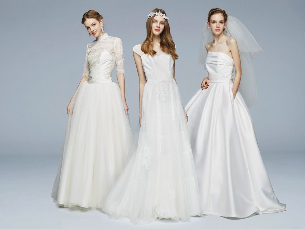 Gown, Wedding dress, Clothing, Fashion model, Dress, Bridal party dress, Bridal clothing, Shoulder, Photograph, Bride, 