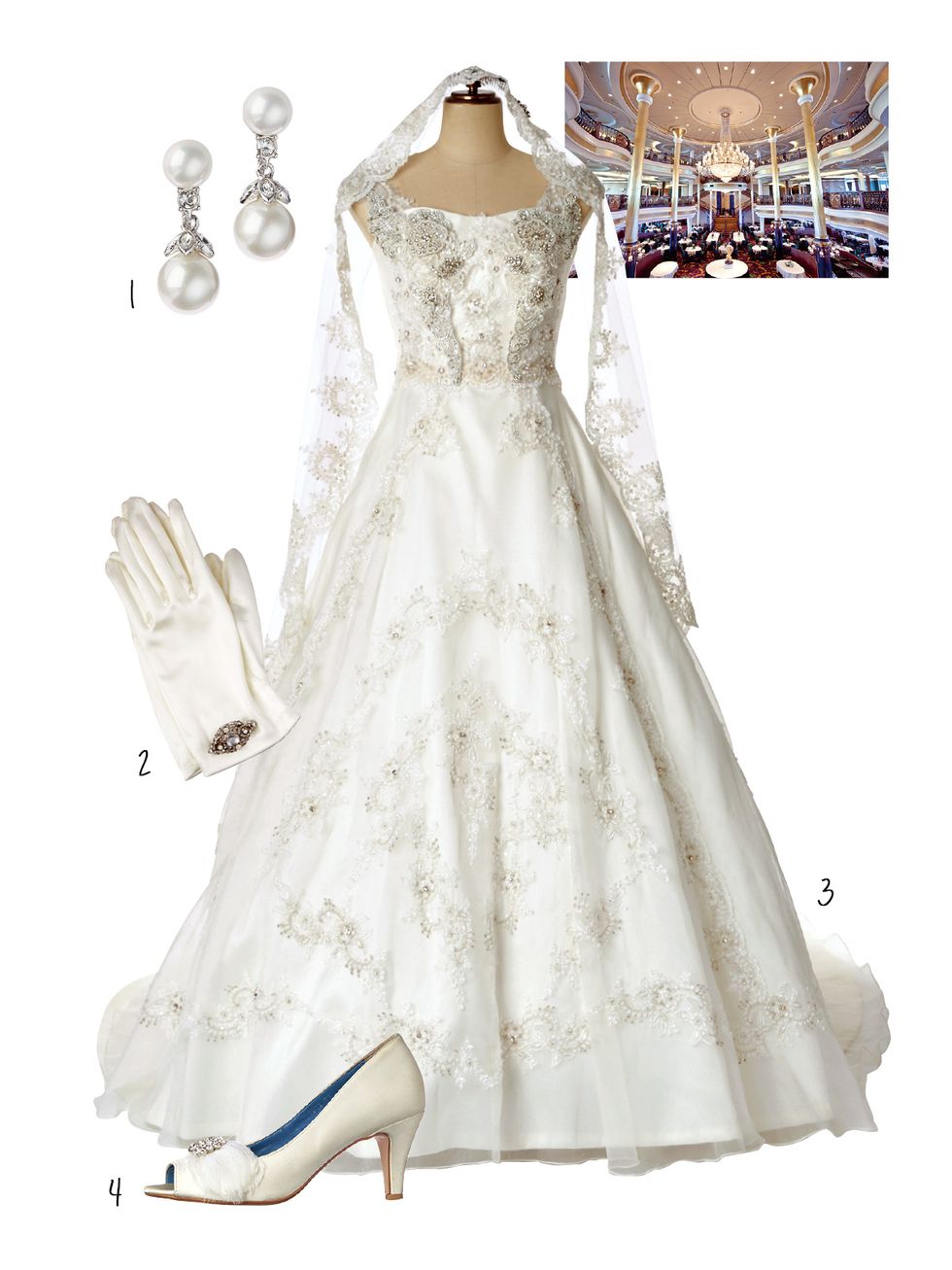 Clothing, Dress, Gown, Wedding dress, White, Bridal party dress, Shoulder, Bridal clothing, A-line, Fashion model, 