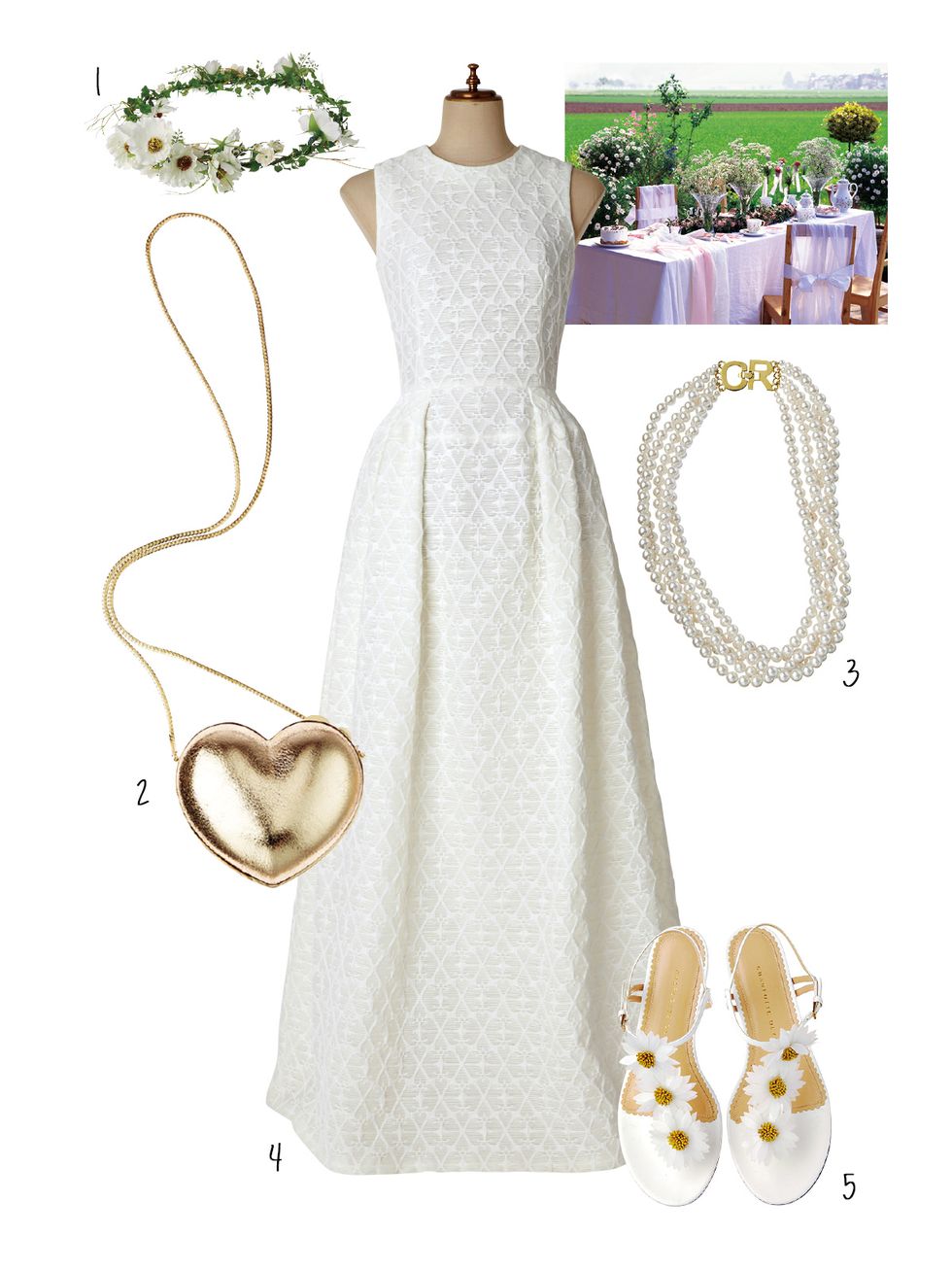 Dress, Clothing, White, Bridal party dress, Wedding dress, Gown, Bridal clothing, Formal wear, Day dress, A-line, 