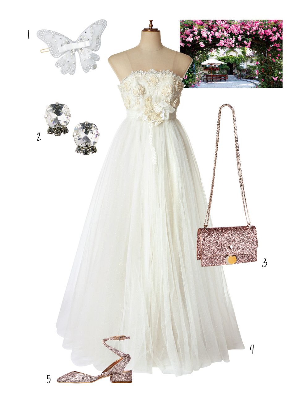 Clothing, Dress, Gown, Bridal party dress, Wedding dress, Shoulder, Bridal clothing, A-line, Formal wear, Cocktail dress, 