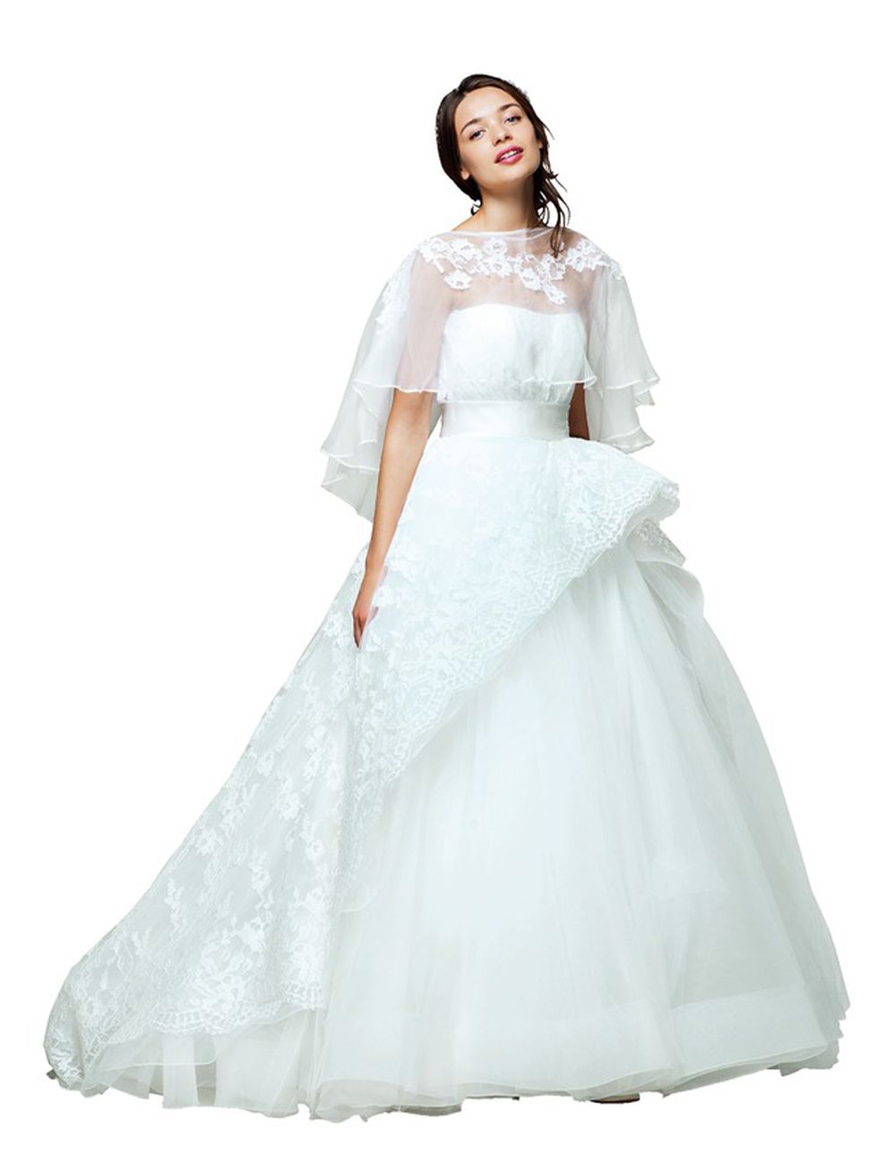 Gown, Wedding dress, Clothing, Dress, Bride, Bridal party dress, Bridal clothing, White, Fashion model, Shoulder, 