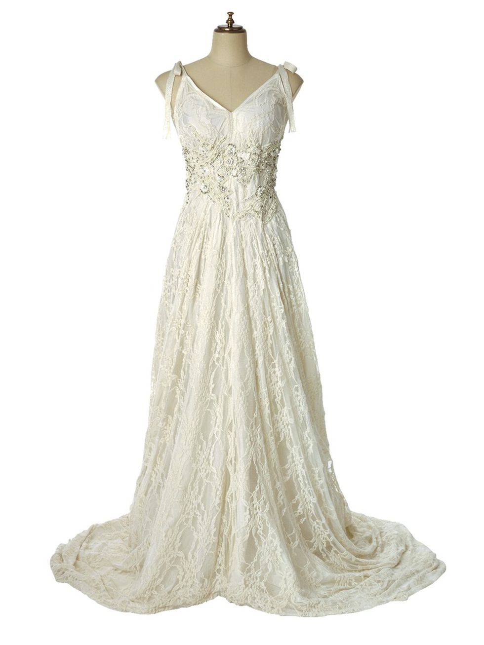 Gown, Clothing, Dress, Bridal party dress, Wedding dress, Shoulder, Day dress, A-line, Bridal clothing, Formal wear, 