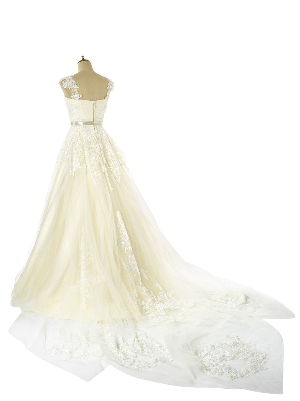 Gown, Dress, Clothing, Wedding dress, Shoulder, Bridal party dress, Bridal clothing, Strapless dress, A-line, Ivory, 