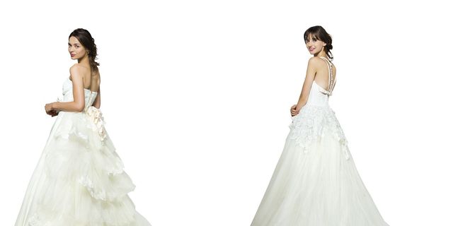 Gown, Wedding dress, Dress, Clothing, Bride, Fashion model, Bridal clothing, Shoulder, Photograph, Bridal party dress, 