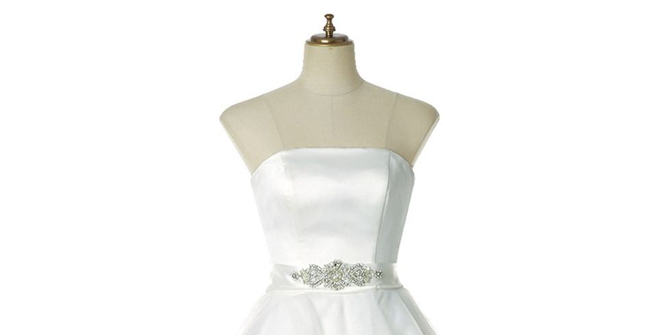 Dress, Clothing, White, Bridal party dress, Cocktail dress, Strapless dress, Gown, Shoulder, A-line, Day dress, 