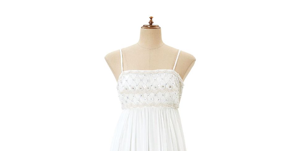 Gown, Clothing, Dress, White, Shoulder, Bridal party dress, Wedding dress, A-line, Day dress, Bridal clothing, 