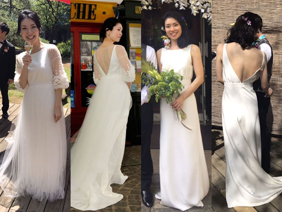 Gown, Dress, Bridal party dress, Bride, Clothing, Wedding dress, White, Shoulder, Photograph, Bridal clothing, 