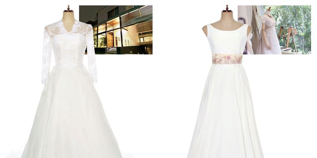 Gown, Clothing, Dress, Wedding dress, Shoulder, Bridal clothing, Bridal party dress, A-line, Neck, Formal wear, 